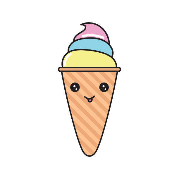 卡通冰淇淋动漫插图卡通图案