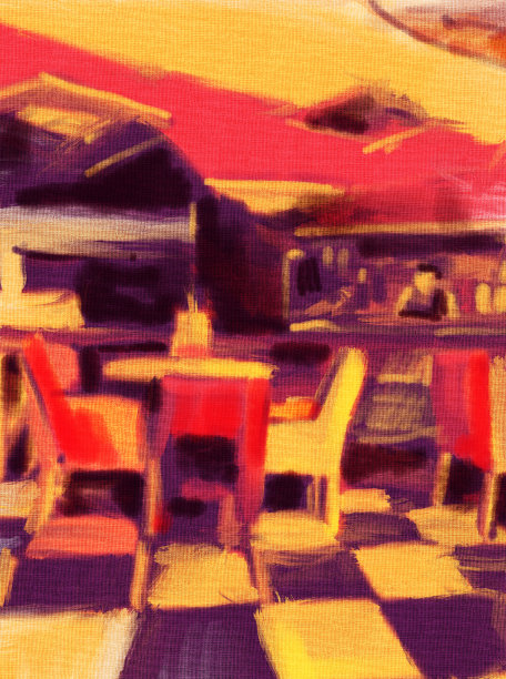 餐厅抽象油画