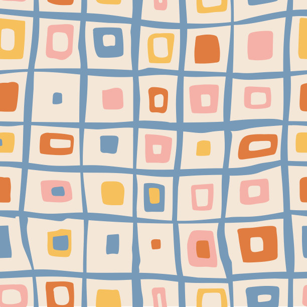 抽象几何条纹色块四方连续