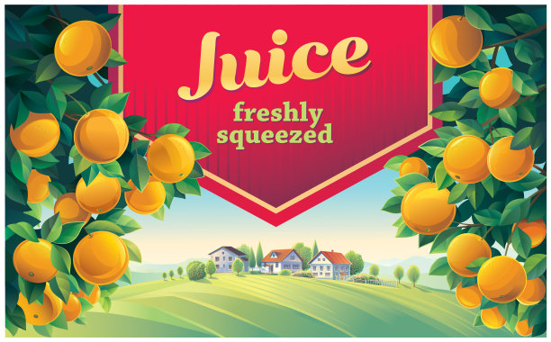 水蜜桃果汁海报设计