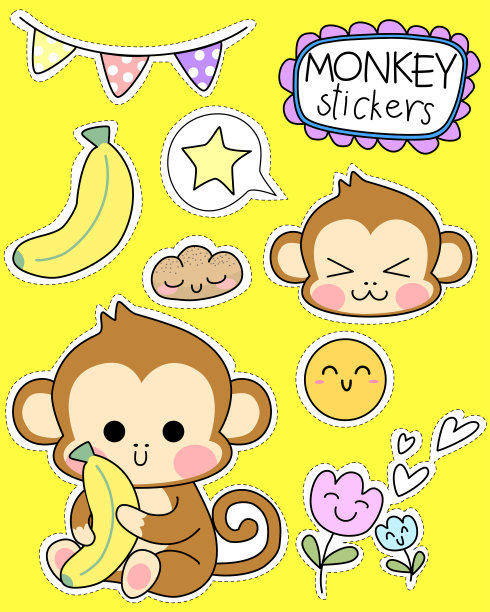 猴子生日卡片