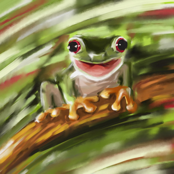 青蛙抽象画