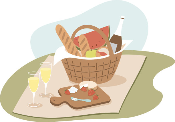 盒装午餐,法式食品,野餐篮