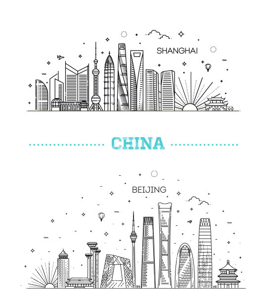 上海建筑线稿