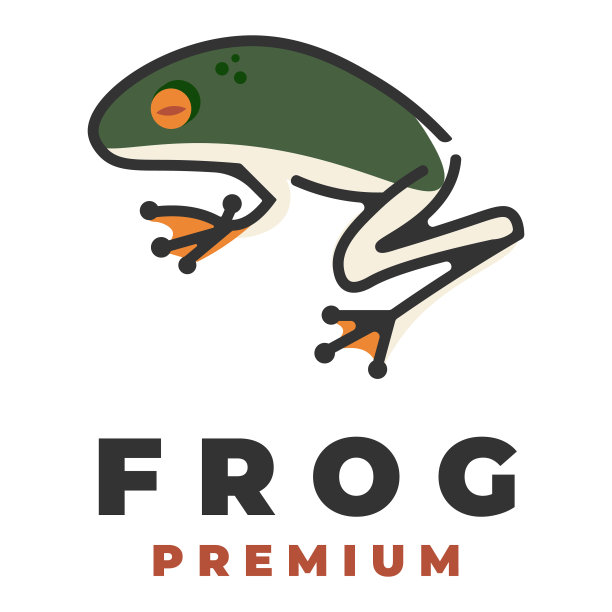 简洁线条青蛙卡通logo
