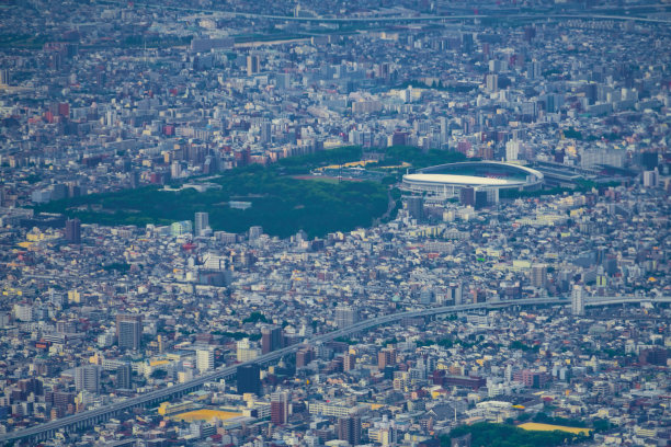 航拍日本大阪城全景