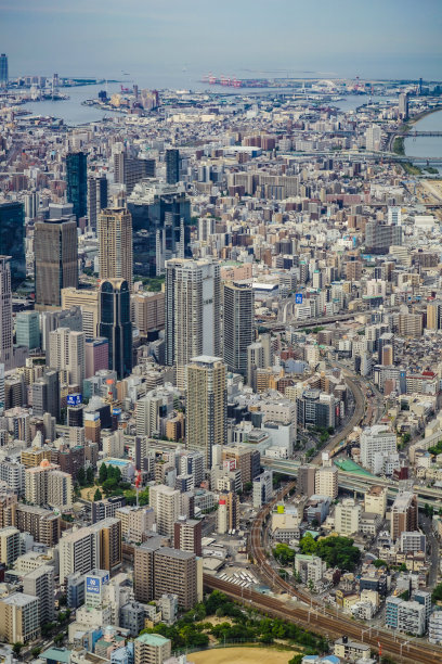 航拍日本大阪城全景