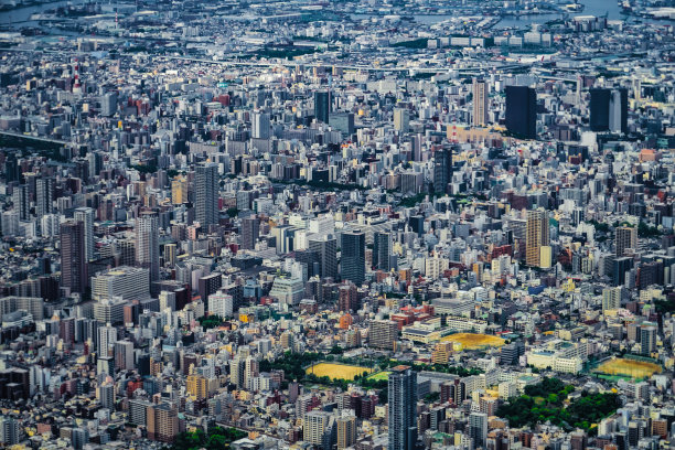 航拍日本大阪城全景
