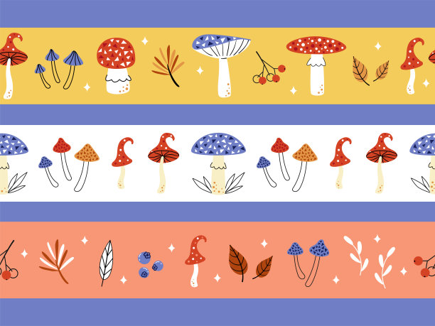 卡通蘑菇印花服装图案