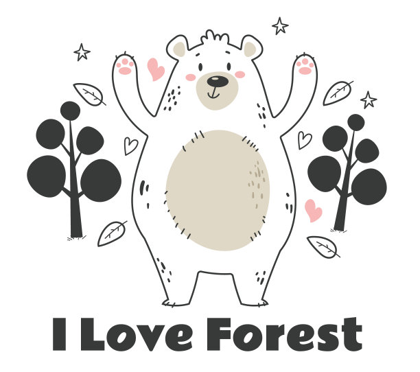 儿童可爱风格森林动物海报背景