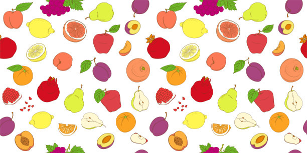 蔬菜水果甜品印花图案