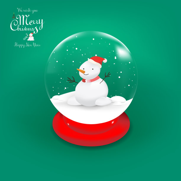 可爱圣诞老人雪花玻璃球