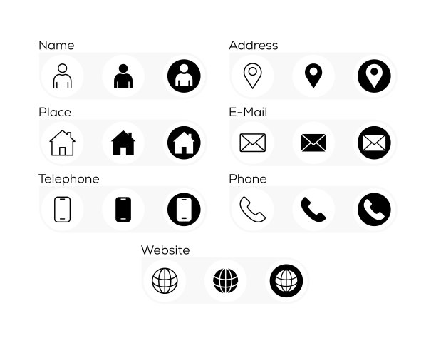 电话地址矢量名片网页小图标