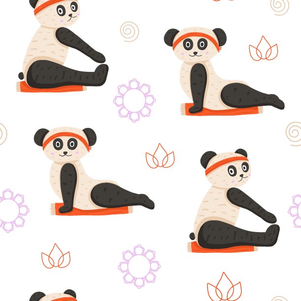 矢量瑜伽熊猫