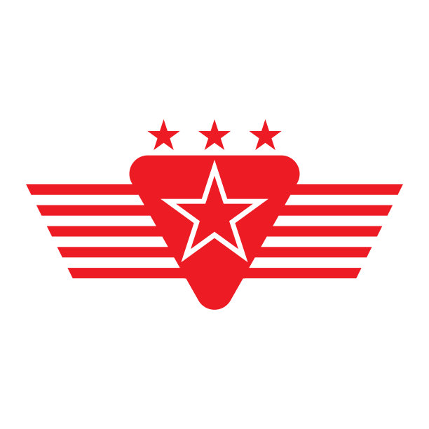盾牌翅膀爱心logo