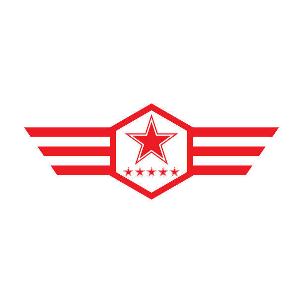 盾牌翅膀爱心logo