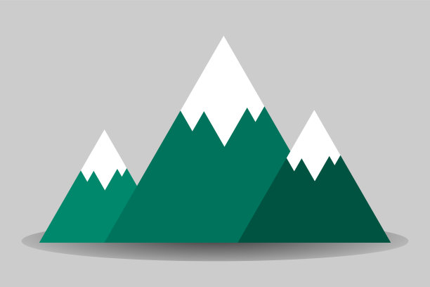 绿色简约旅游山水logo设计