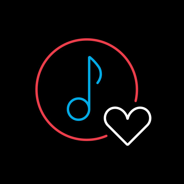 爱心音符logo音乐标志设计