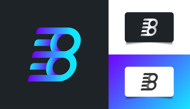 b,数字8,logo设计,标志