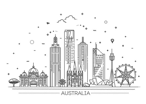 悉尼天际线海报设计