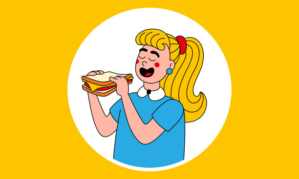 食品零食卡通小女孩logo