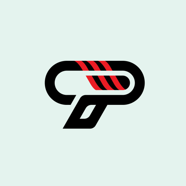 字母pr条纹logo