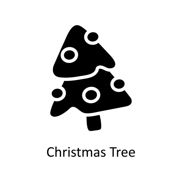 复古圣诞树图标