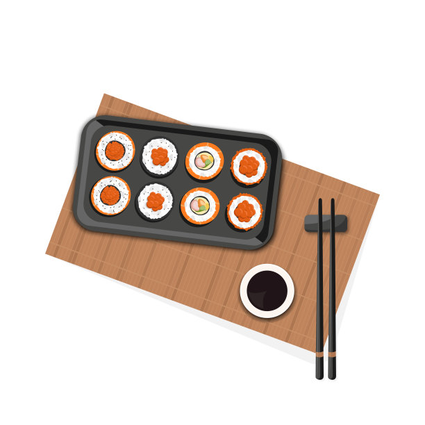 红色的美味寿司促销海报