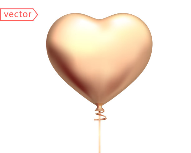 心形气球婚庆装饰元素3d