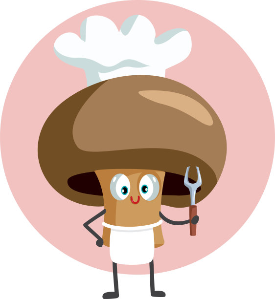 可爱卡通蘑菇厨师