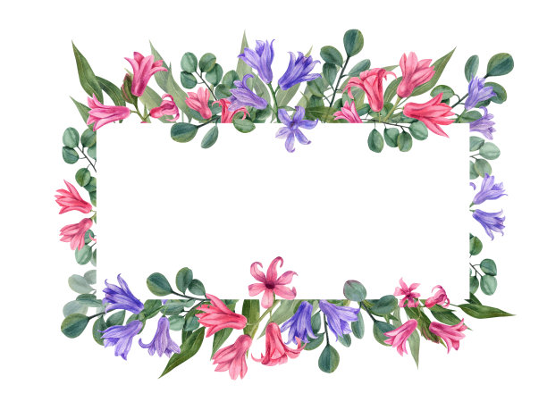 紫色花卉装饰菜单模板