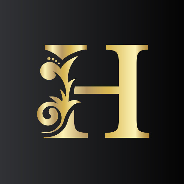 h字母大气logo,标志设计