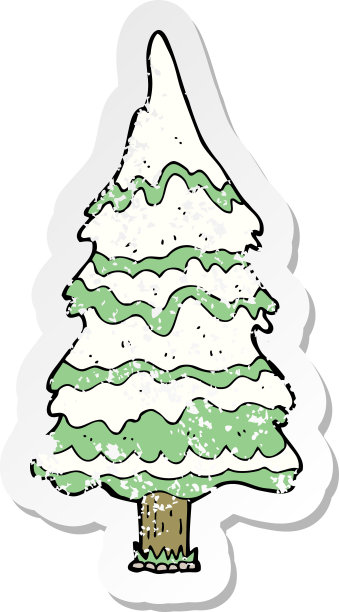 复古圣诞树图标