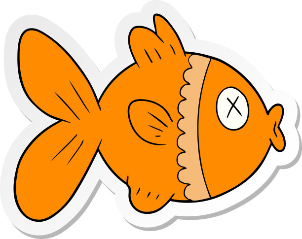 卡通金鱼插画图标