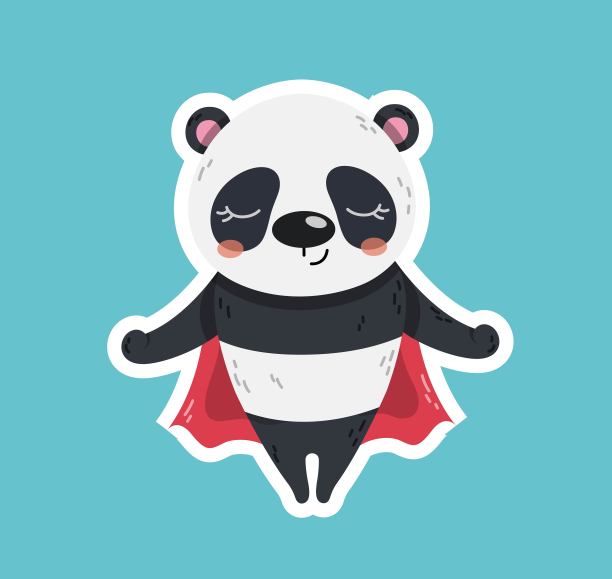 熊猫超人插画