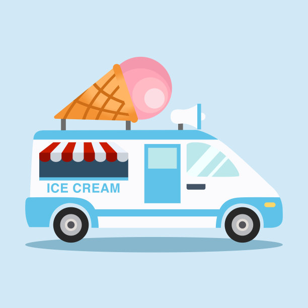 矢量冰淇淋车图标
