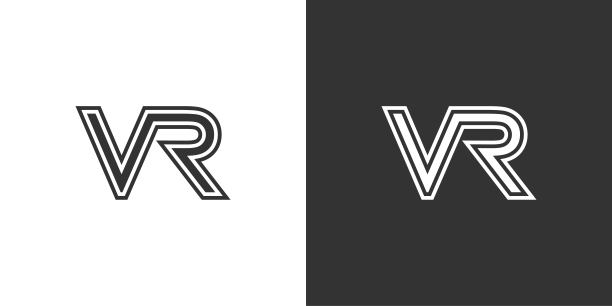 vr字母logo设计,rv标志