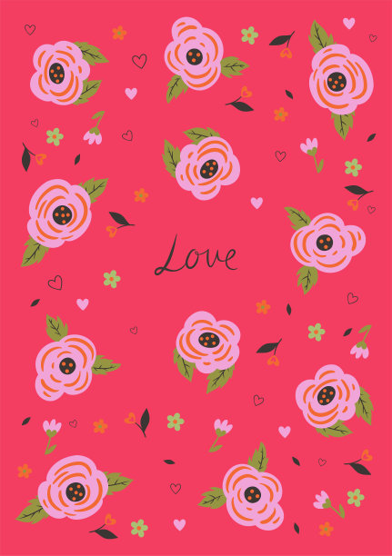粉色浪漫温馨花纹背景
