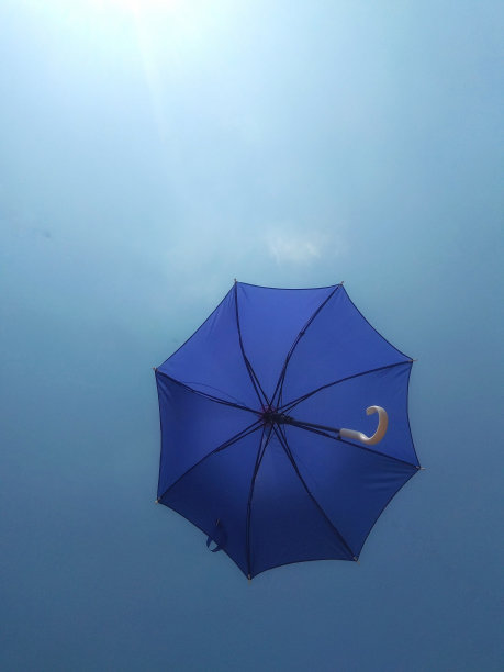 蓝底雨伞