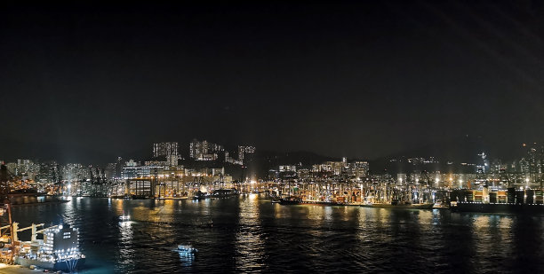 香港国际货柜码头夜景