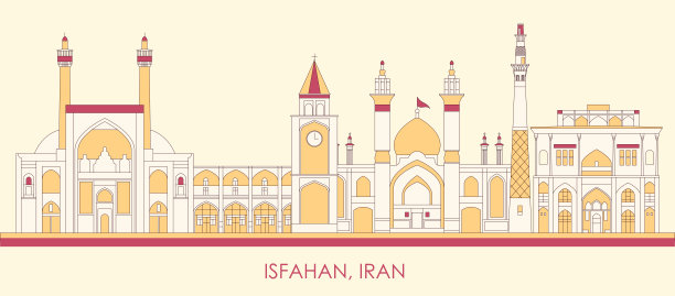 伊朗线稿伊朗天际线