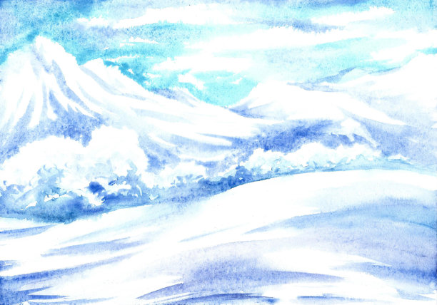 山川雪山风景装饰画