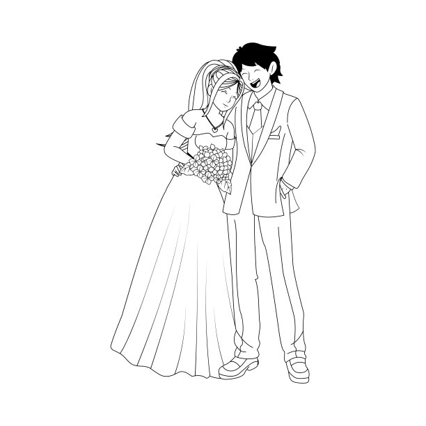 新婚,日本漫画风格,结婚庆典