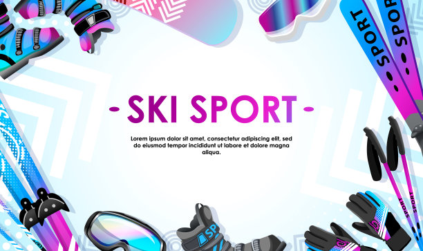 滑雪场宣传海报