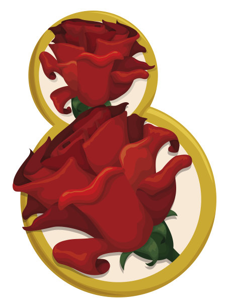 妇女节红玫瑰海报