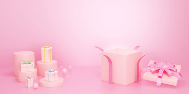 生日会 粉色展示台