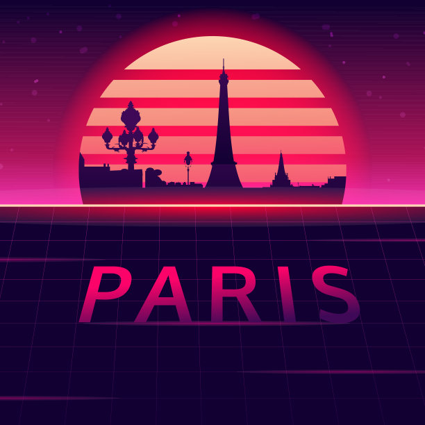 法国插画法国旅行广告
