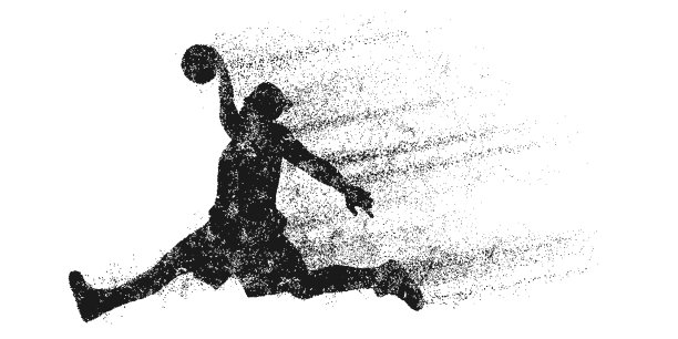 矢量男子篮球运动人物剪影设计