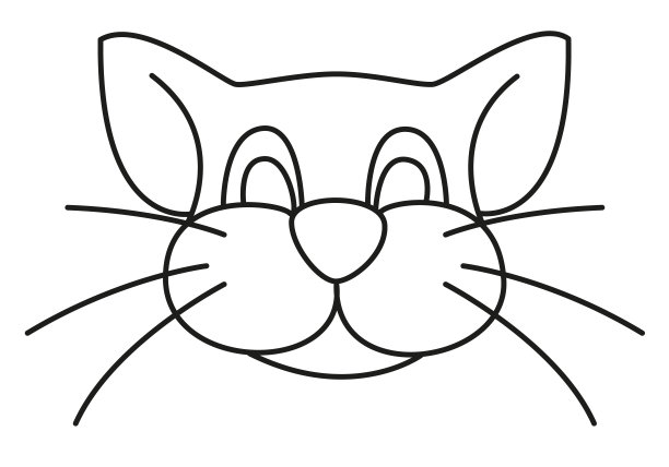 黑猫白猫卡通插画