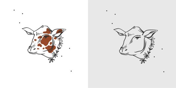 艺术奶牛背景